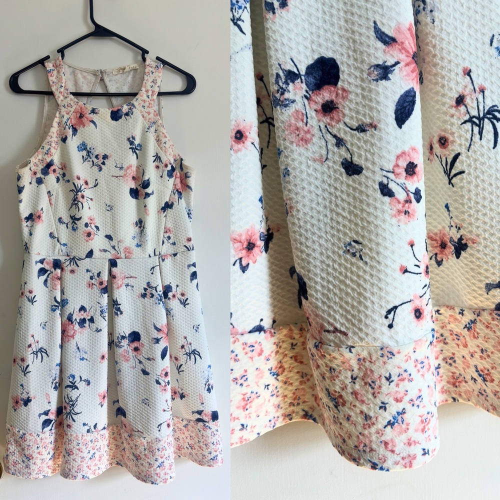Cream Floral Dress